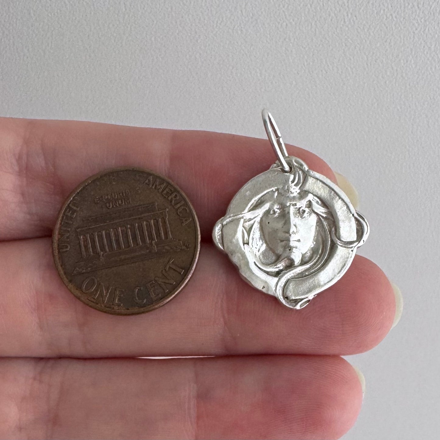 P R E - L O V E D // fabulous framed femme / sterling silver art nouveau style goddess / a pendant