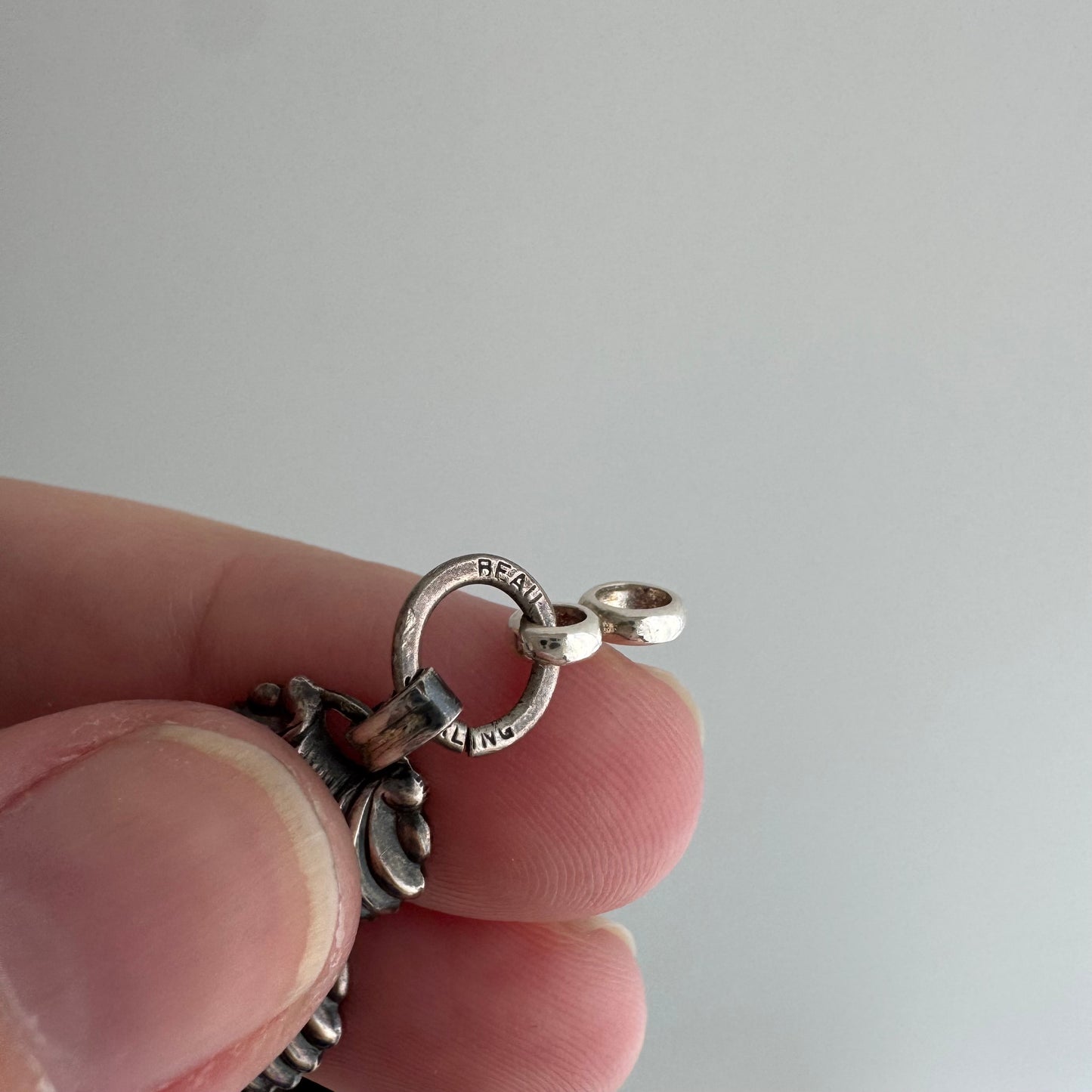 V I N T A G E // beach comber / sterling silver shell link bracelet by Beau / 7.5", 9.5g