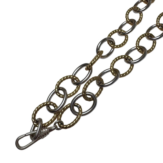 reimagined V I N T A G E // modern day watch chain / chunky sterling silver alternating cable chain with new dog clip clasp / 20", 65.5g