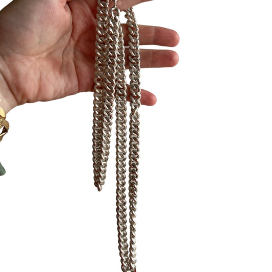 V I N T A G E // kinky curb / long sterling silver chain / 31.25" long, 9mm wide