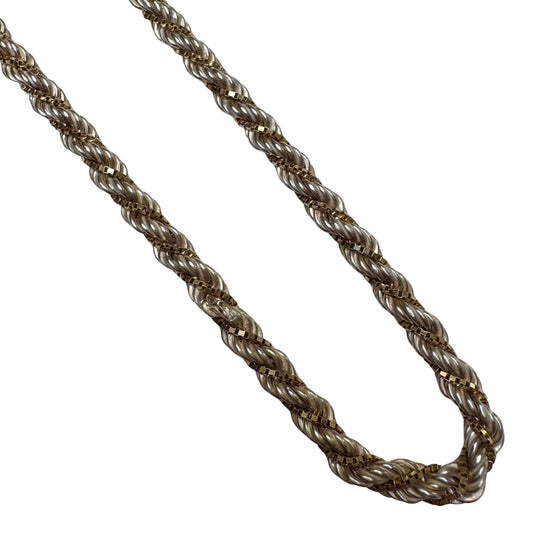 V I N T A G E // do the twist / sterling silver rope and gold vermeil box twist chain / 22.25", 20.8g