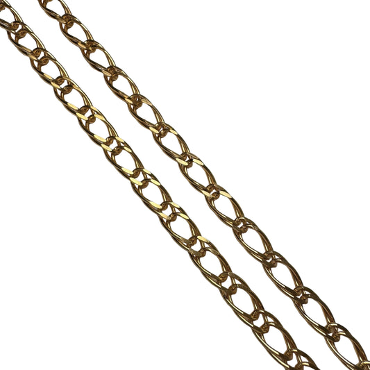E S T A T E // doubled up / gold over sterling silver oval double curb chain necklace / 17.75", 12.7g
