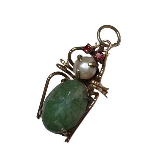 reimagined V I N T A G E // beetle cosplay / 9k 375 spider pendant / a brooch conversion