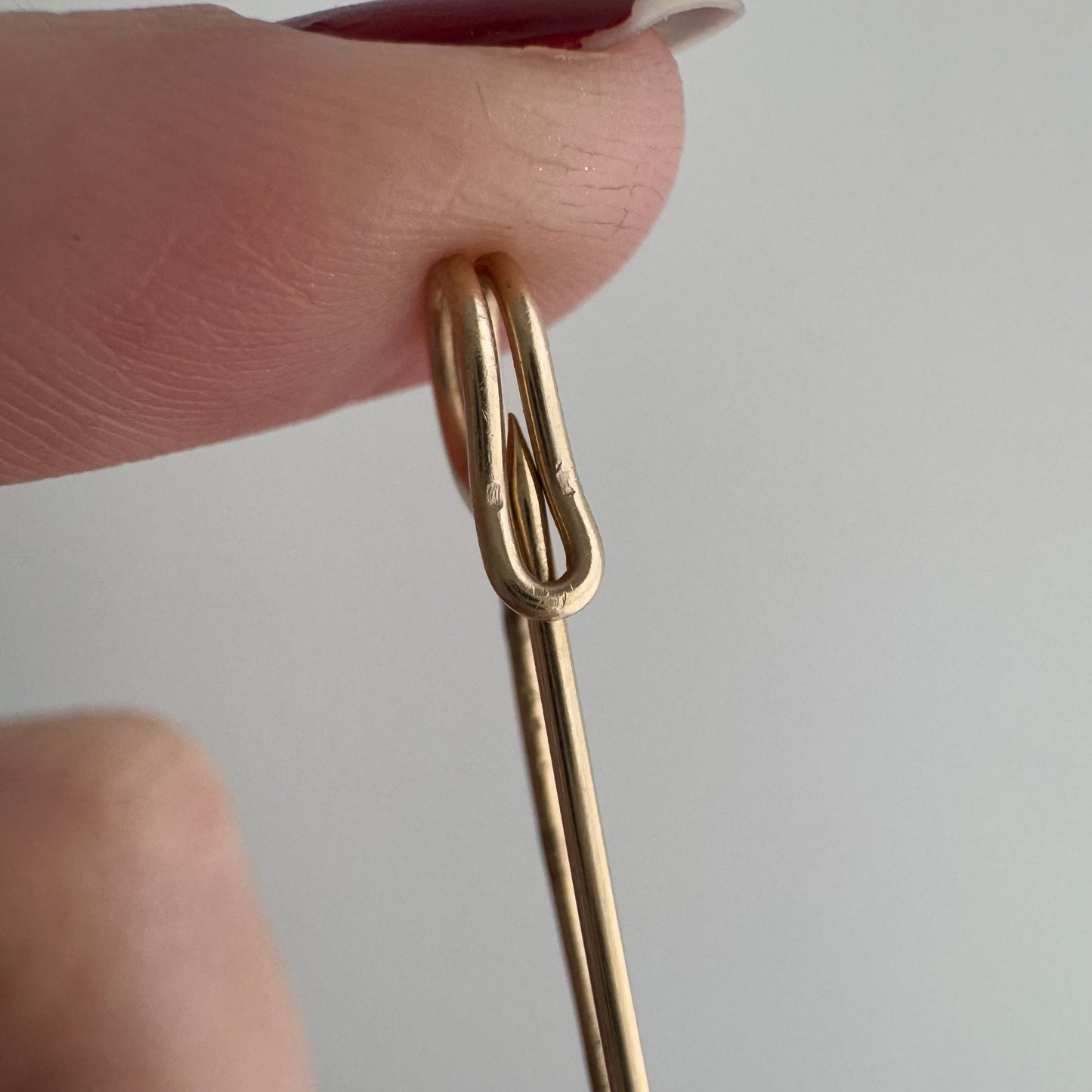 V I N T A G E // keep it together / 14k yellow gold 2" safety pin / connector clasp charm holder extender or single earring