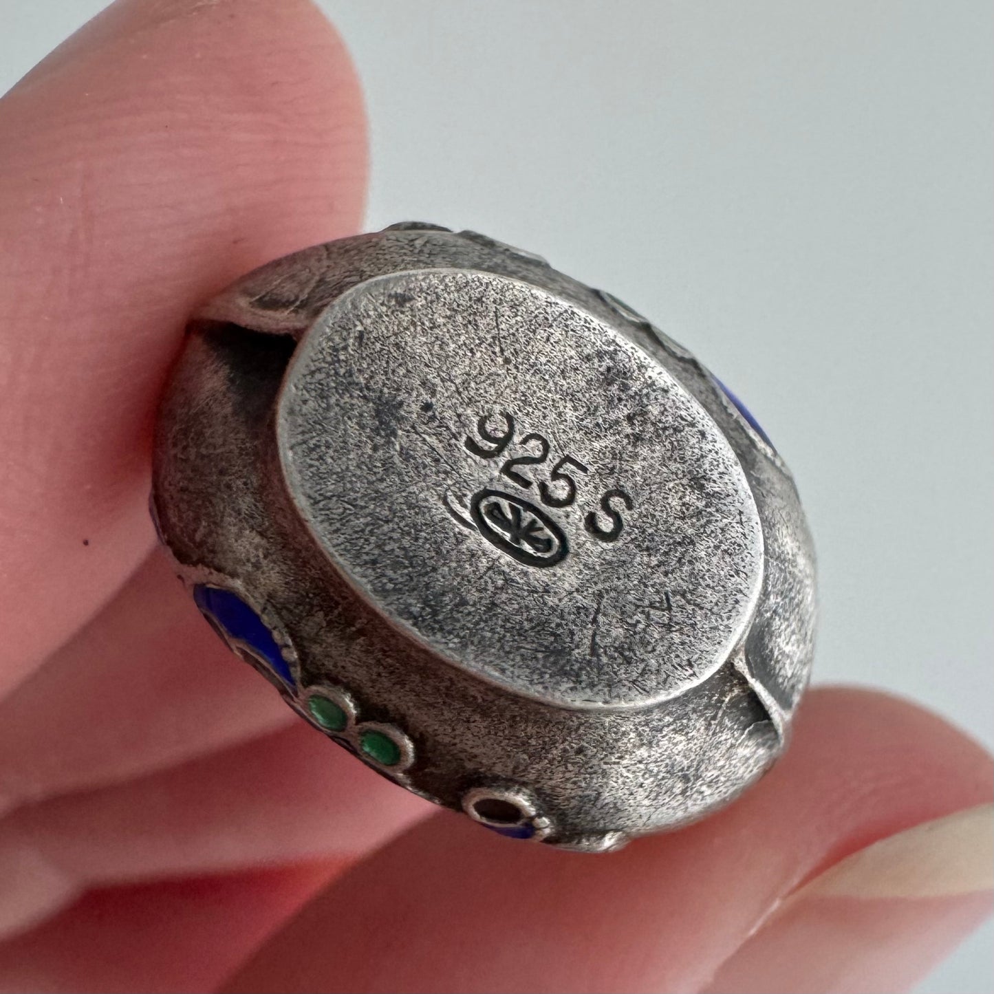 V I N T A G E // like the vikings / sterling silver and enamel adorned viking sea vessel / a pendant