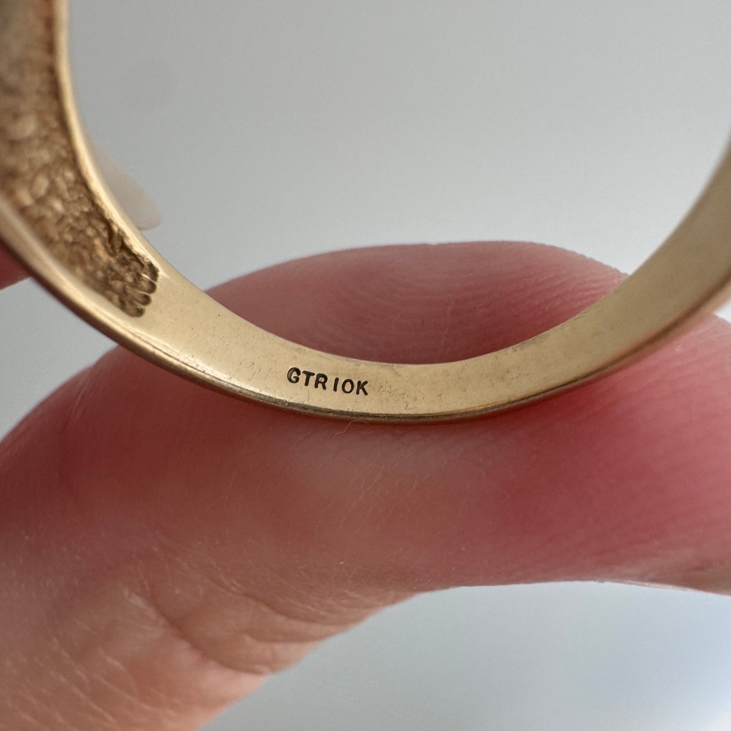 V I N T A G E // held by the moon / 10k and diamond crescent moon ring / size 6.25