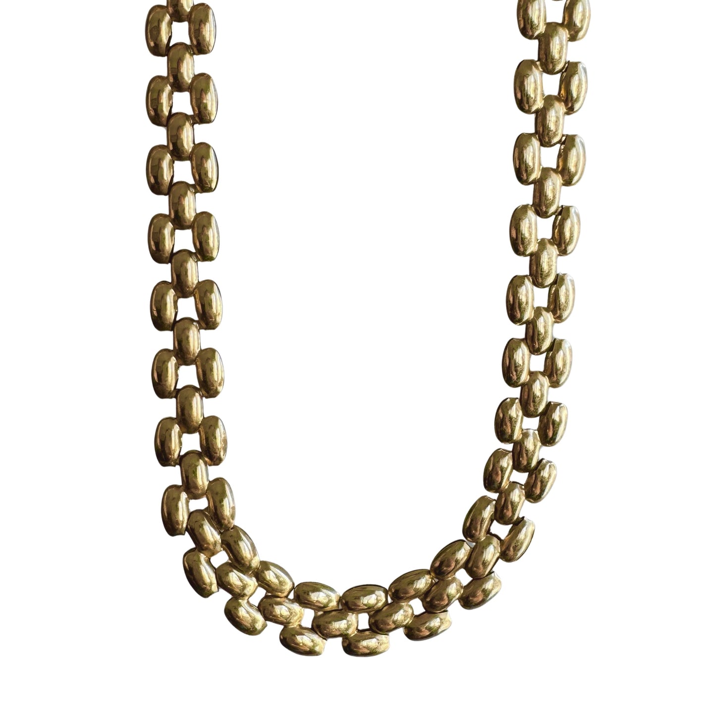 P R E - L O V E D // like a panther / 10k yellow gold puffy panther link necklace / 17", 8g