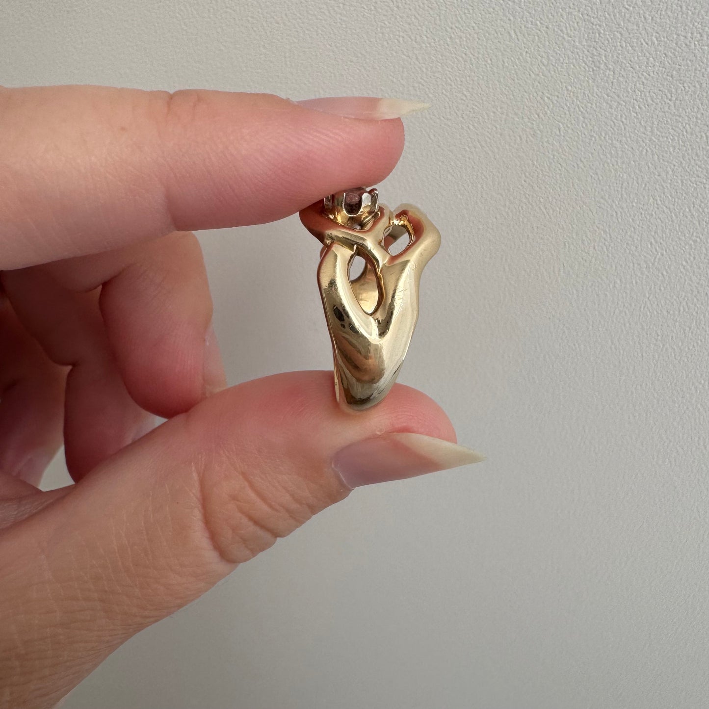 reimagined V I N T A G E // star light star bright / 14k free-form diamond solitaire ring / size ~7