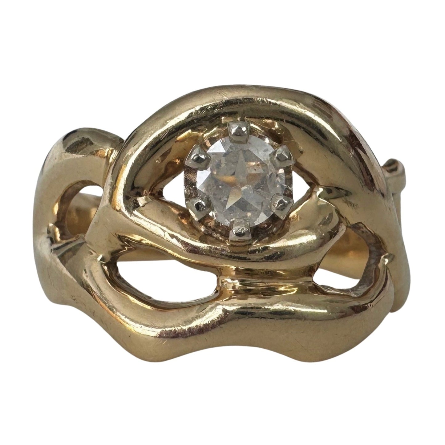 reimagined V I N T A G E // star light star bright / 14k free-form diamond solitaire ring / size ~7