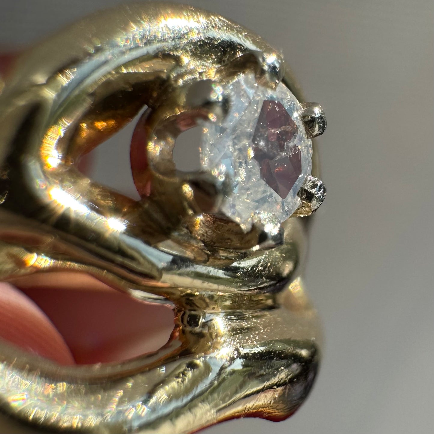 reimagined V I N T A G E // star light star bright / 14k free-form diamond solitaire ring / size ~7