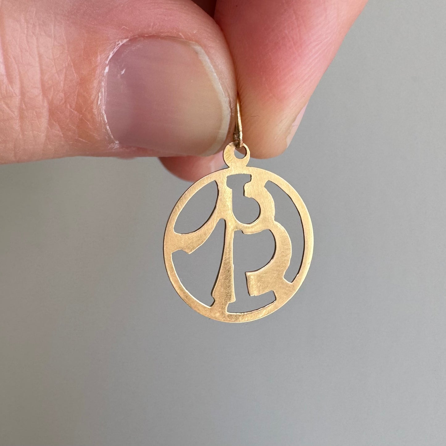 V I N T A G E / lightweight luck / 14k yellow gold lucky 13 cutout / a pendant or charm