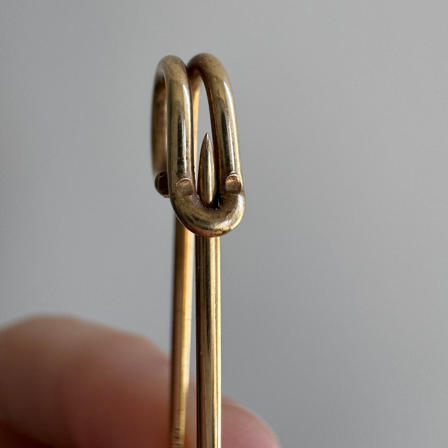 V I N T A G E // keep it together / 14k yellow gold 2" safety pin / connector clasp charm holder extender