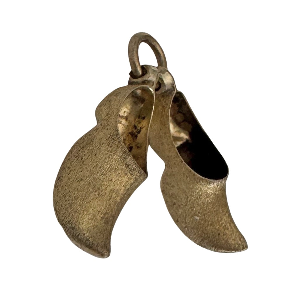 V I N T A G E // tiniest clogs / 14k yellow gold miniature clogs / a charm