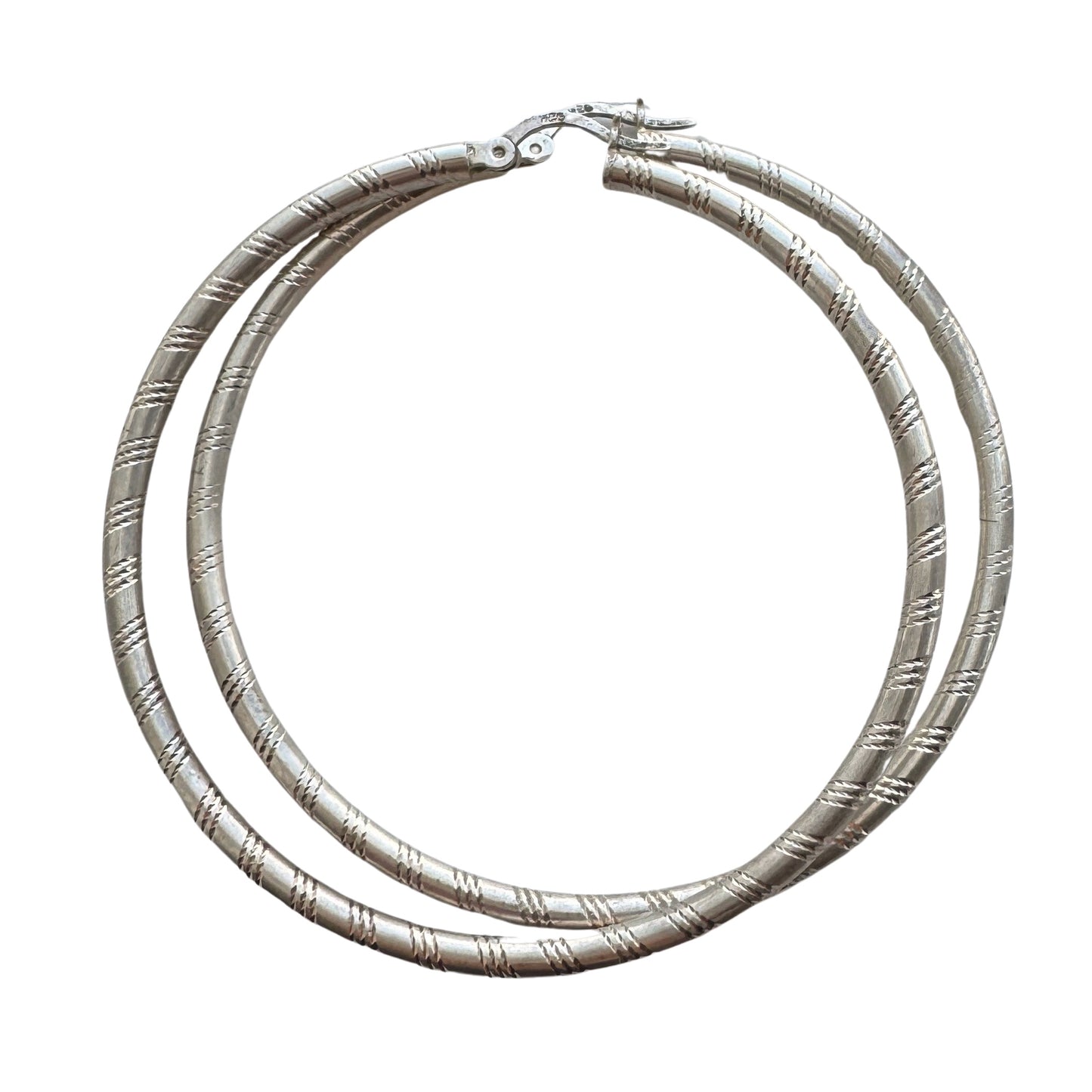 P R E - L O V E D // the bigger the hoop, the closer to God / sterling silver large round hoop earrings