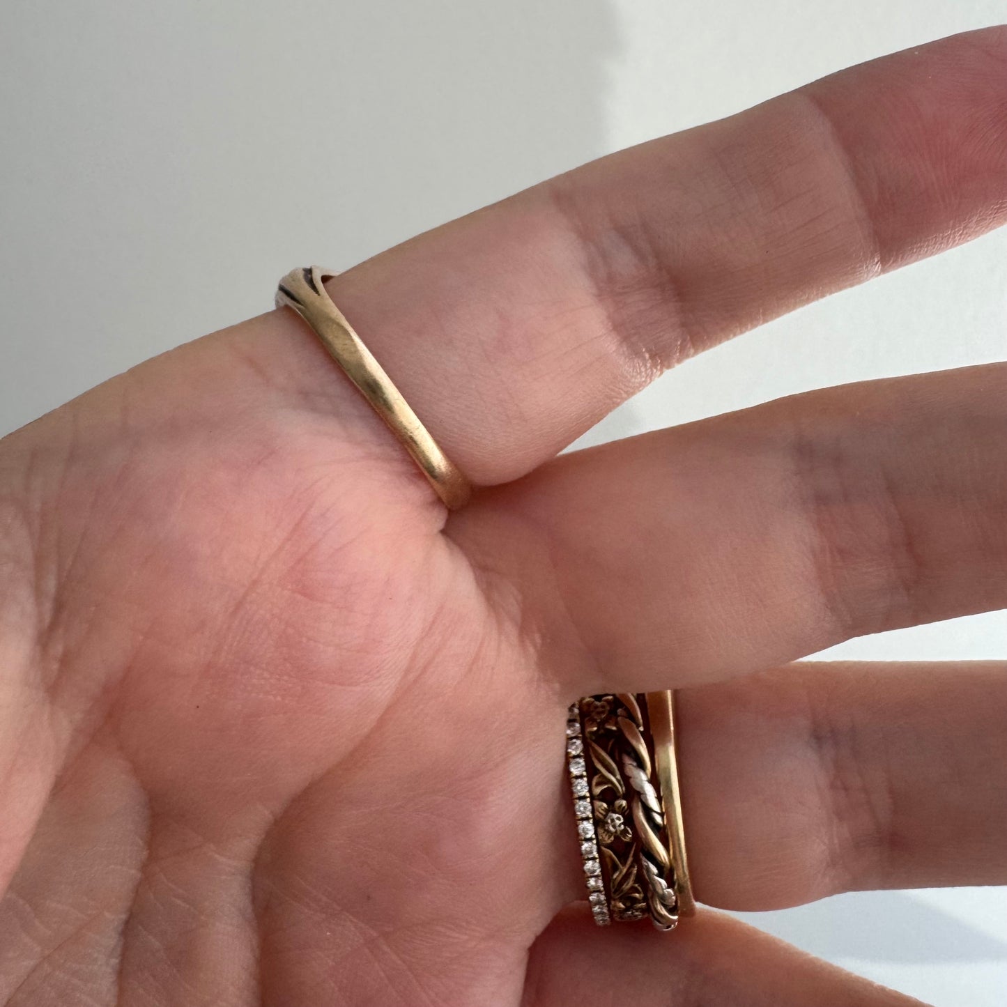 reimagined V I N T A G E // sea rainbow / 10k gold Ostby Barton abalone signet ring / size 7.25