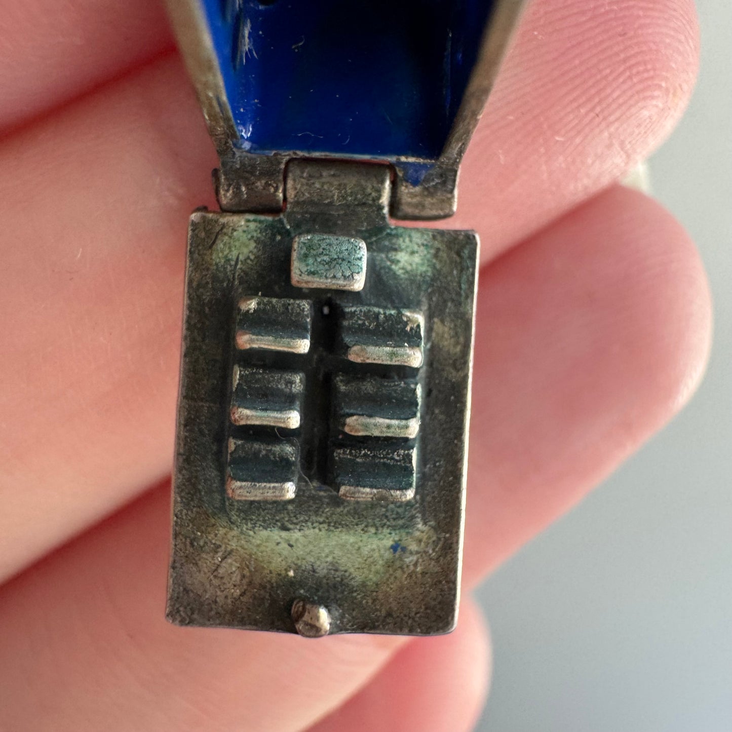 V I N T A G E // house of worship / sterling silver and enamel church / a pendant