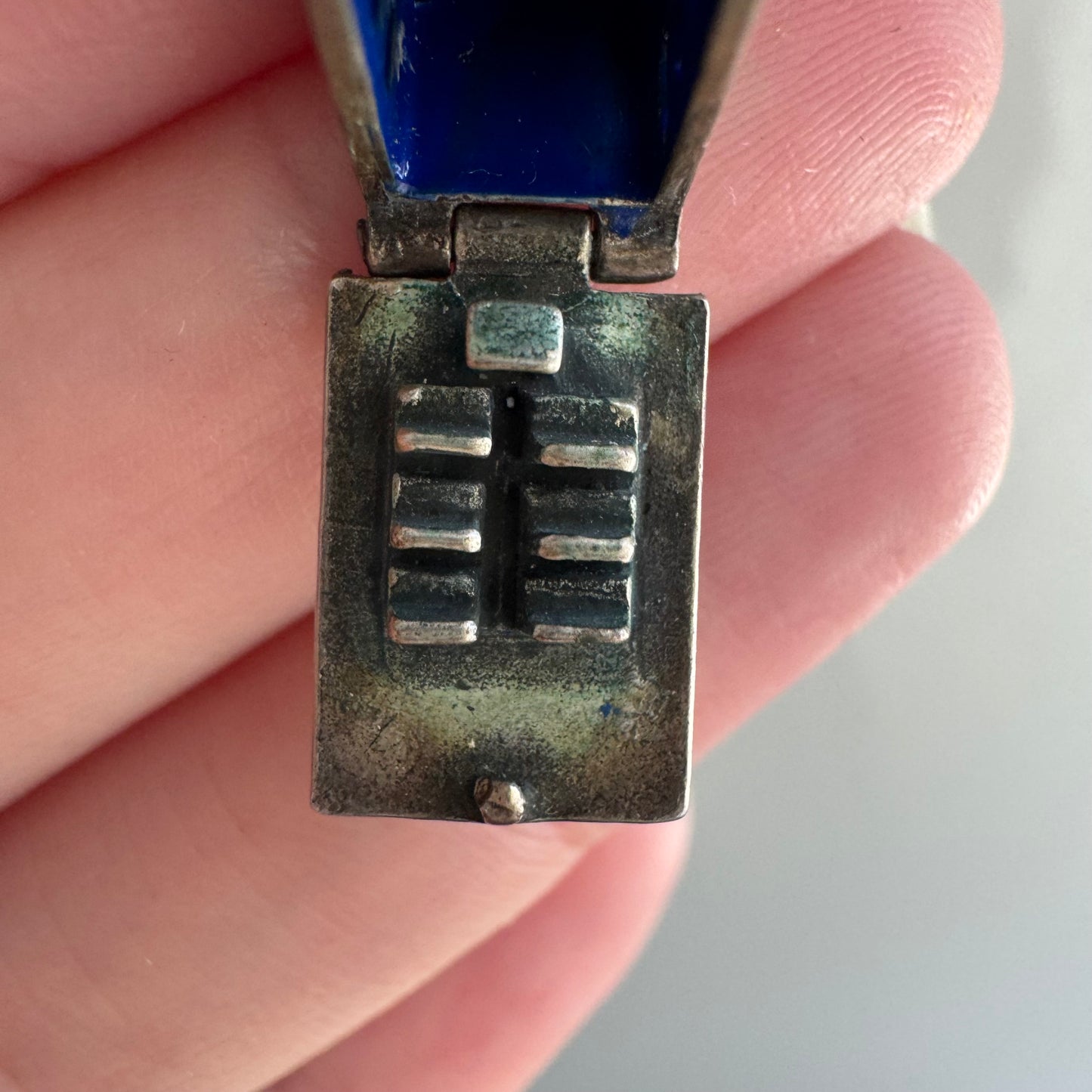 V I N T A G E // house of worship / sterling silver and enamel church / a pendant