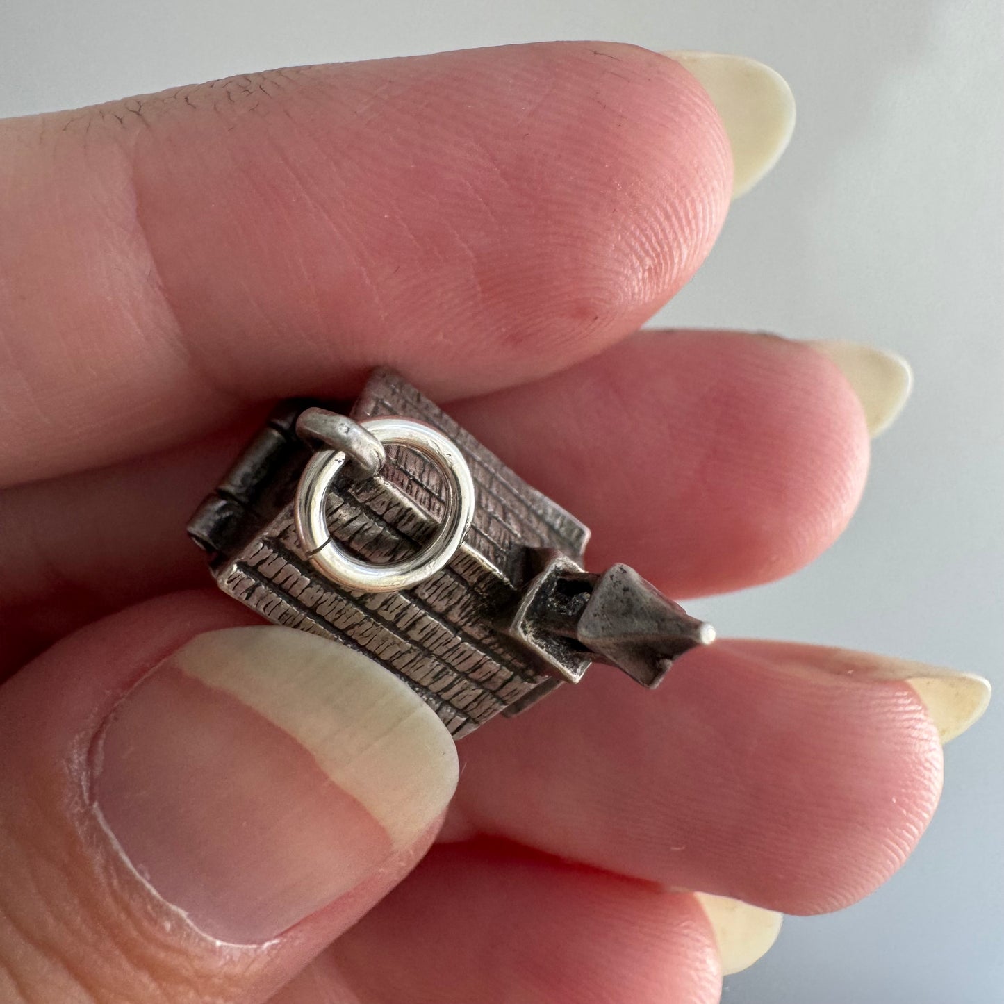 V I N T A G E // house of worship / sterling silver and enamel church / a pendant