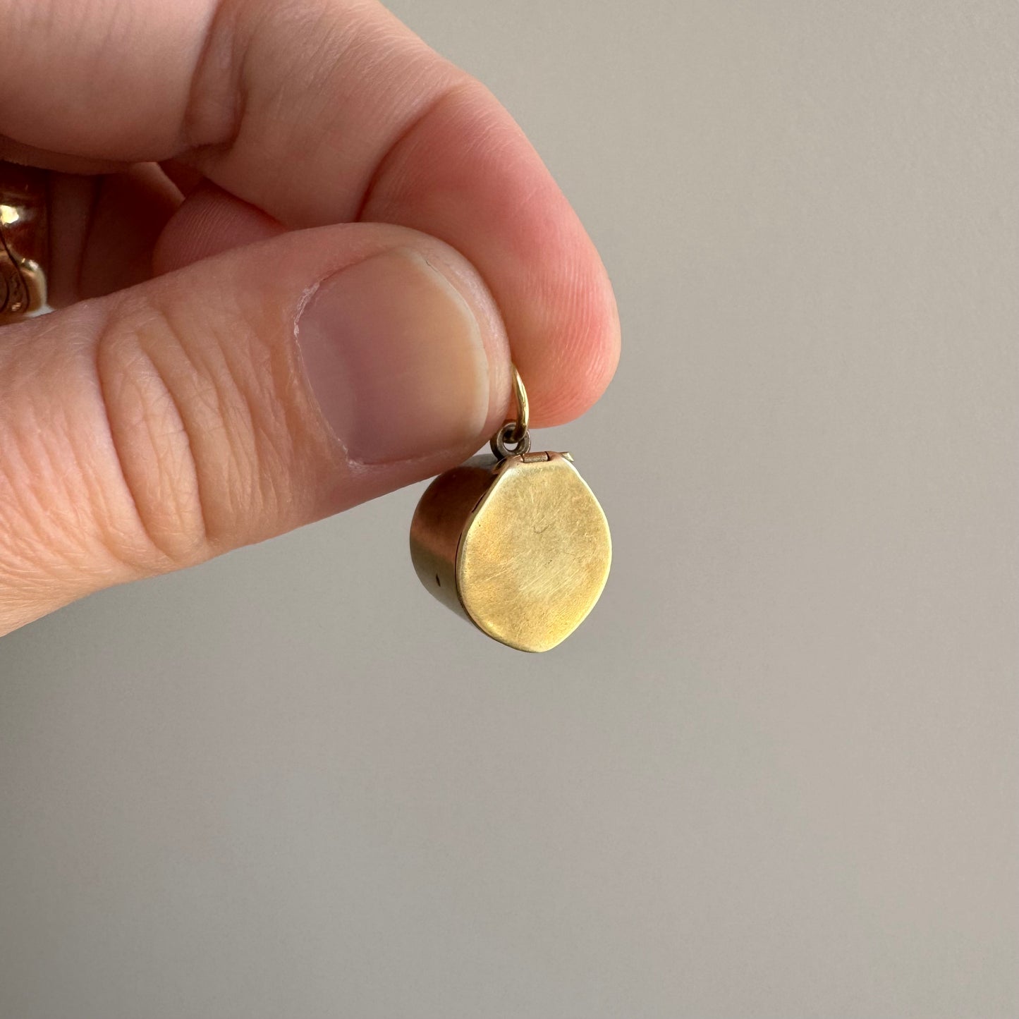 A N T I Q U E // tiniest compartment / 14k yellow gold pill box / charm or pendant