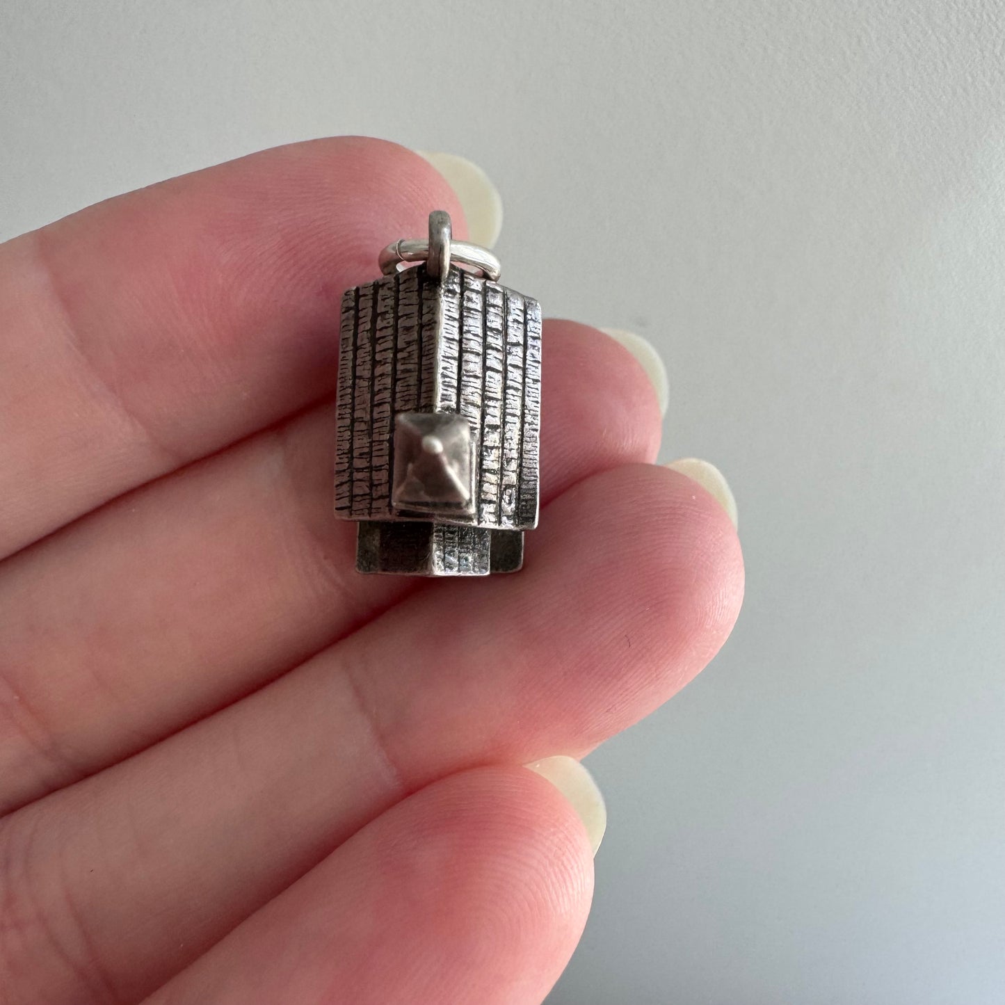 V I N T A G E // house of worship / sterling silver and enamel church / a pendant