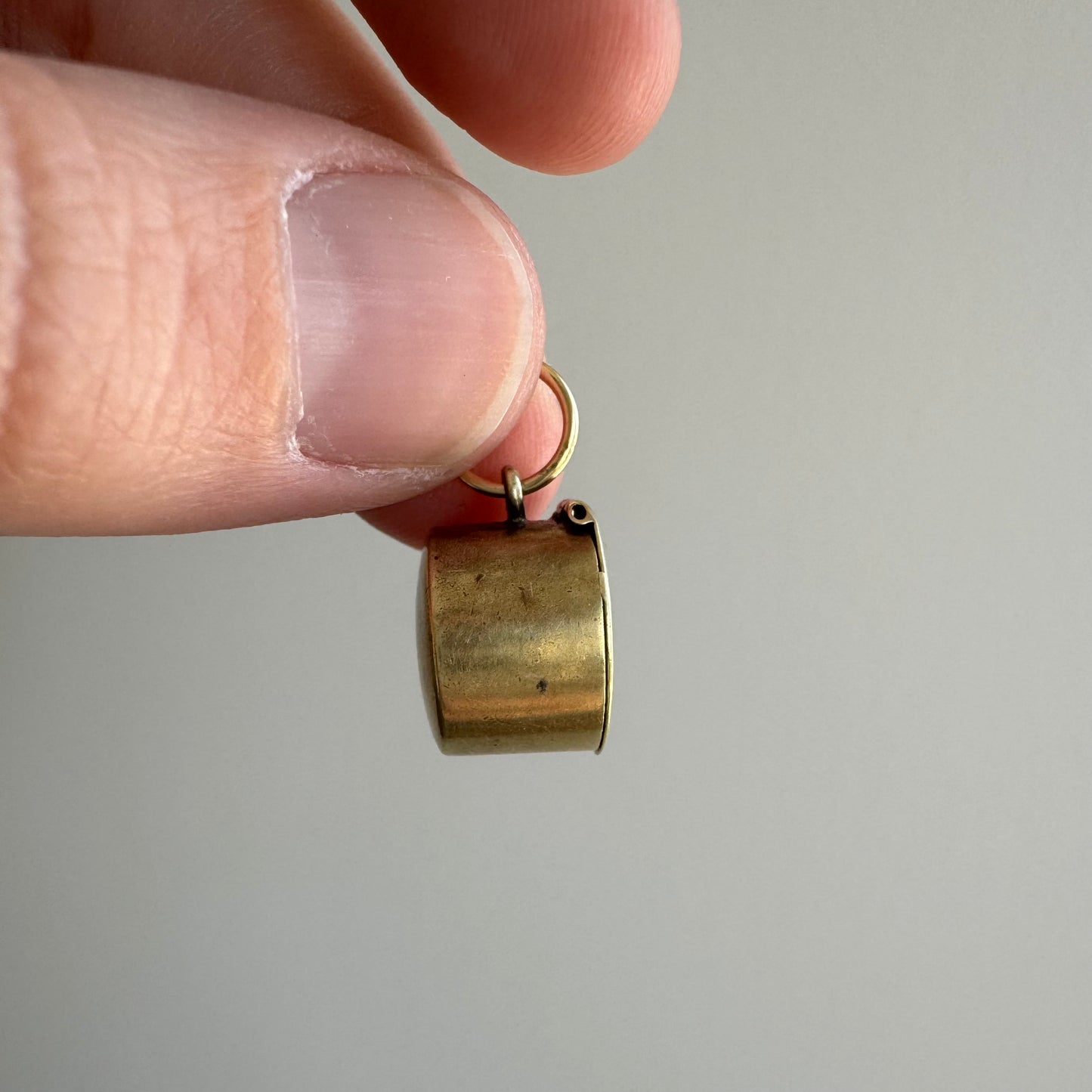 A N T I Q U E // tiniest compartment / 14k yellow gold pill box / charm or pendant