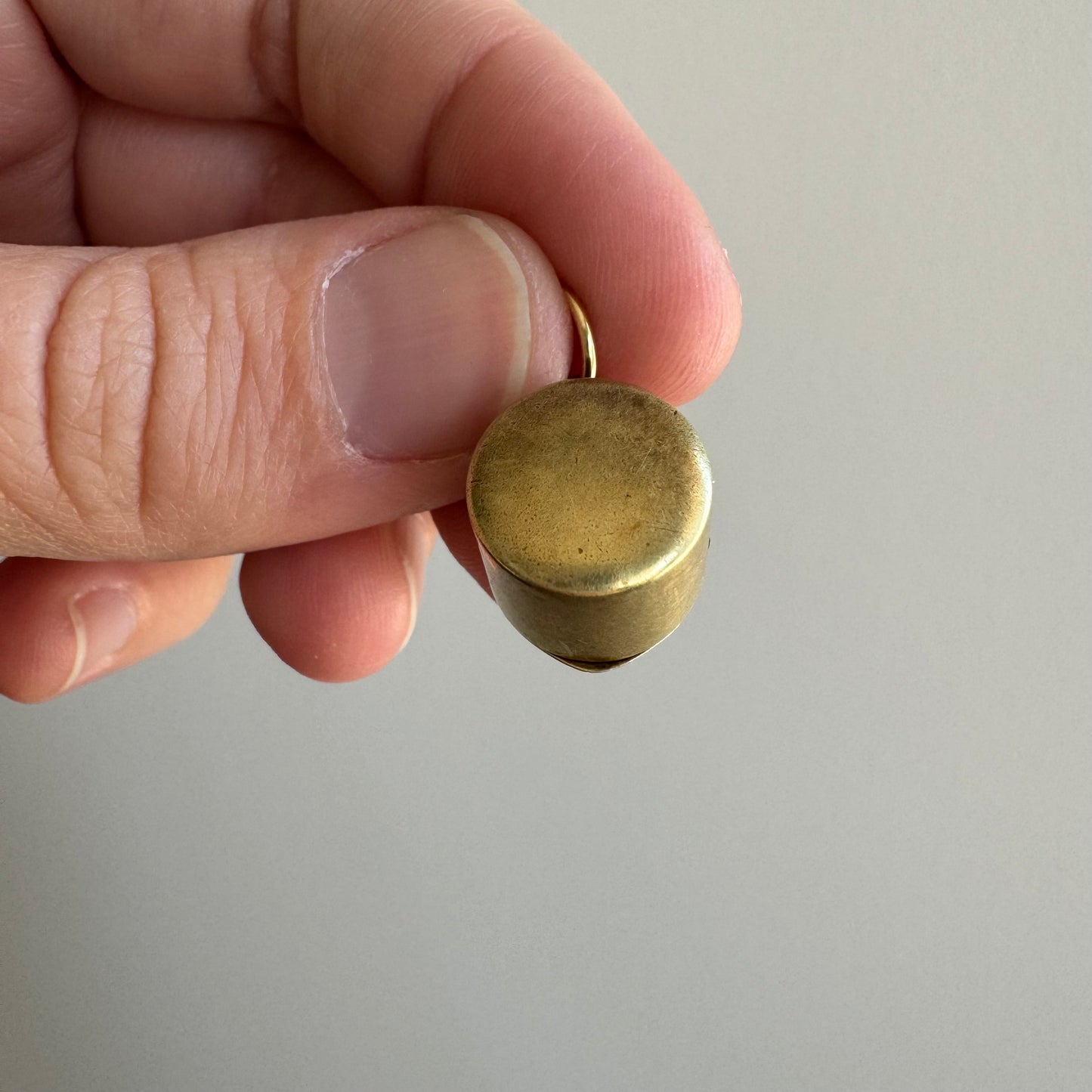 A N T I Q U E // tiniest compartment / 14k yellow gold pill box / charm or pendant