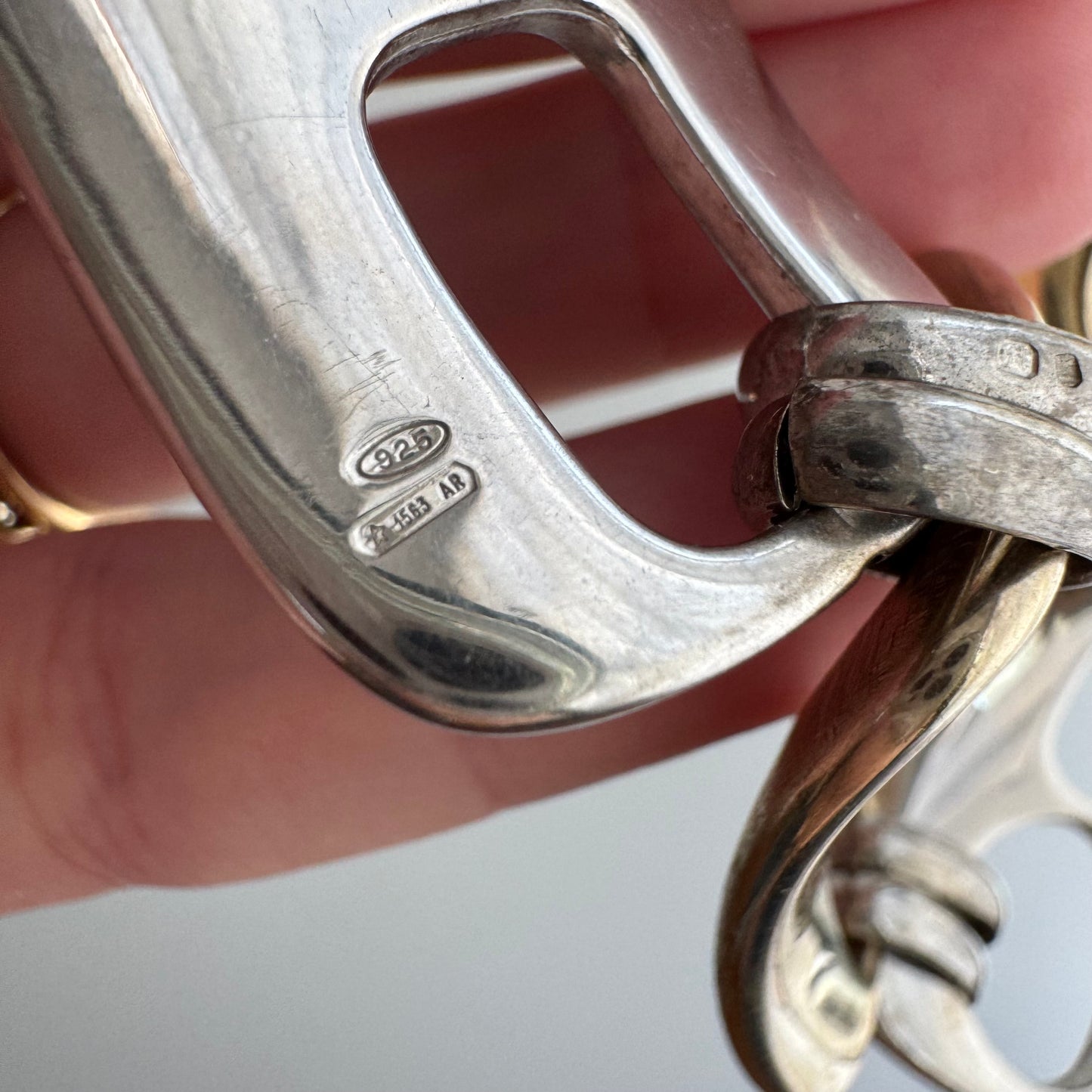 V I N T A G E // pull tab links / sterling silver two tone fancy link bracelet / 8", 33.1g