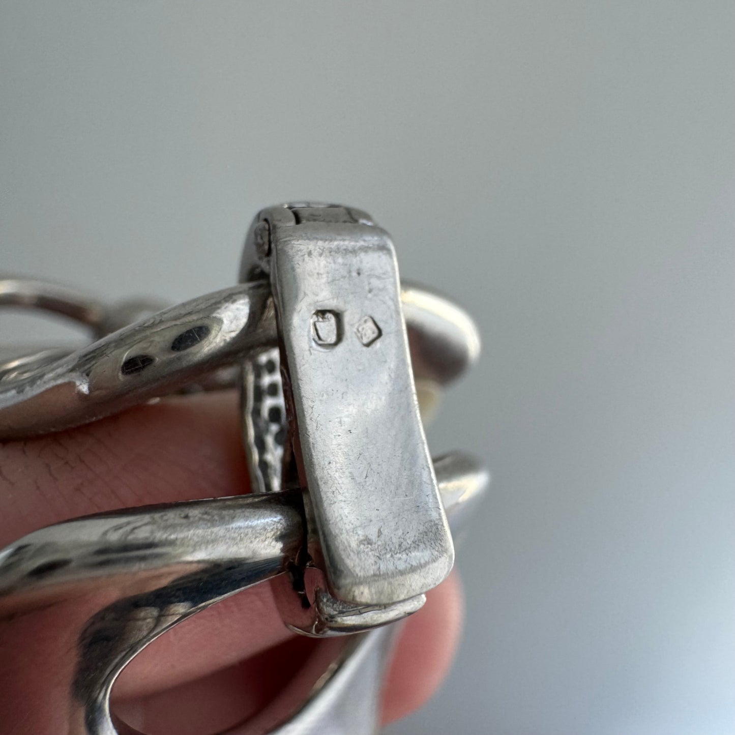 V I N T A G E // pull tab links / sterling silver two tone fancy link bracelet / 8", 33.1g