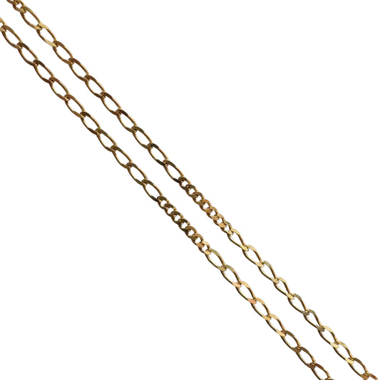 V I N T A G E // patterned curb / 14k gold classic and oval curb pattered chain / 17.75", 2.3g