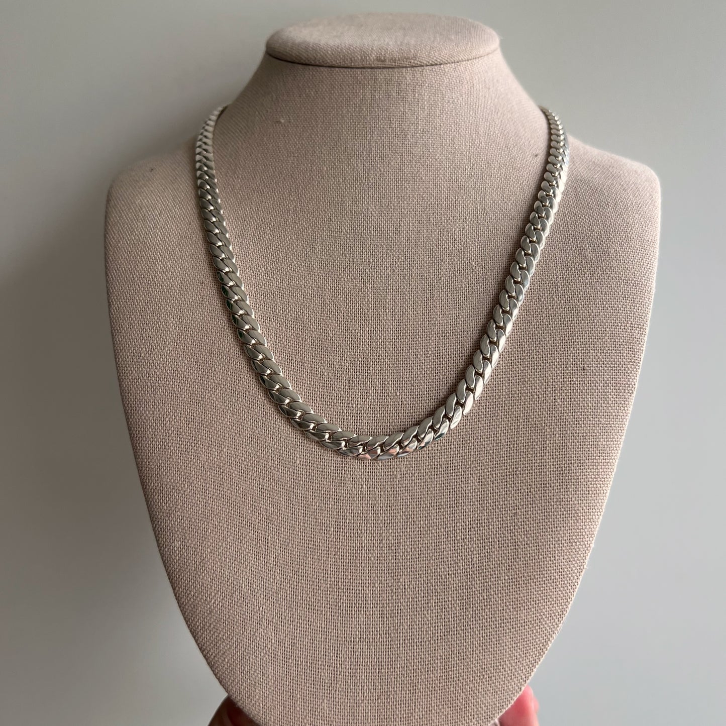 PRE - LOVED // slinky statement / sterling silver tight curb chain / 20.5"