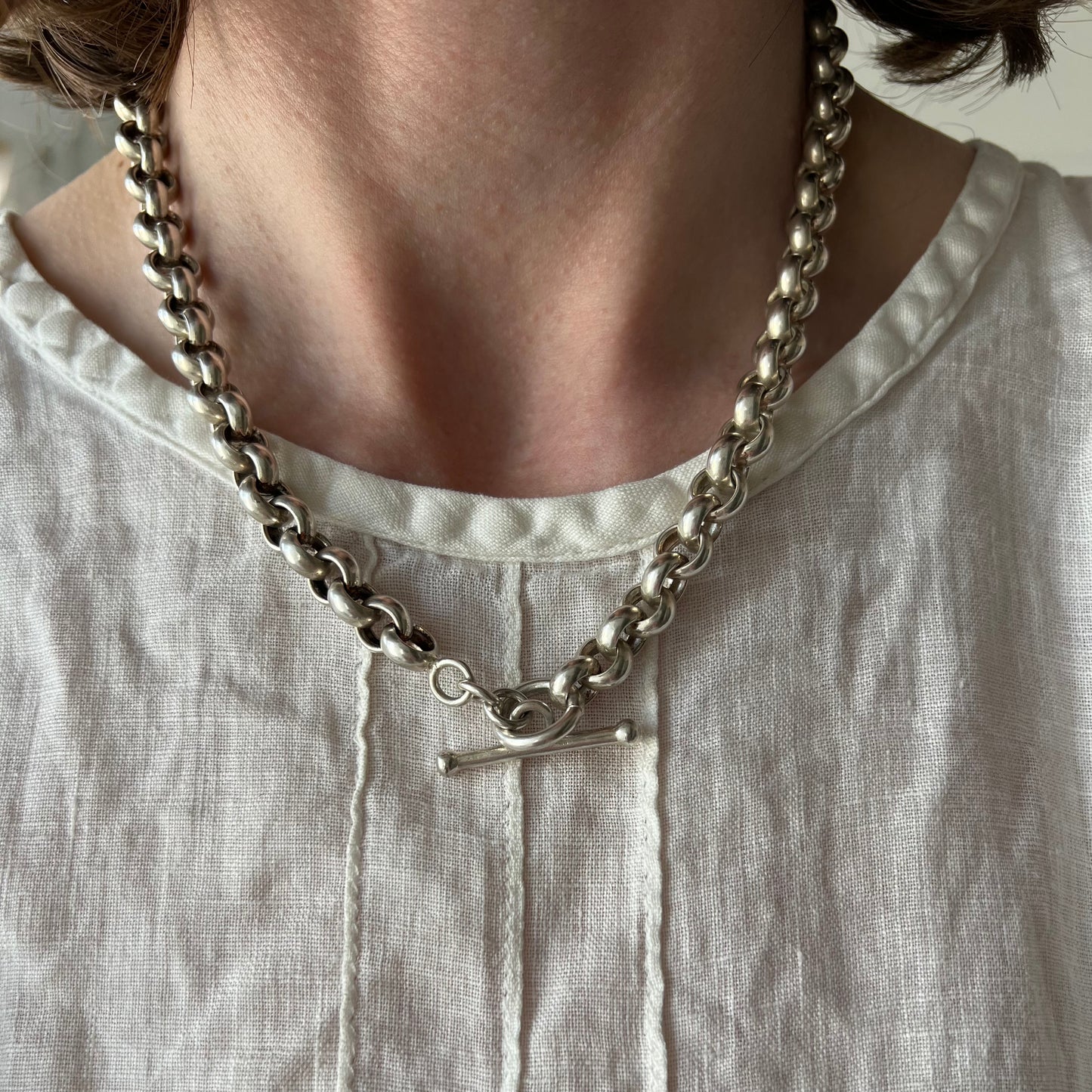 V I N T A G E // chunky rolo / sterling silver rolo chain / 17.5”