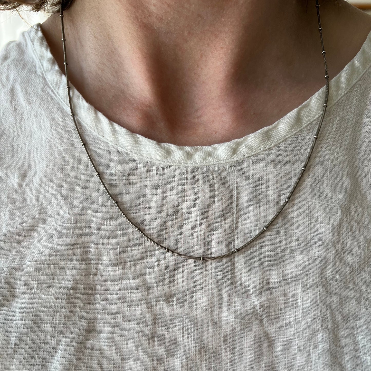 V I N T A G E // ball and snake station chain / sterling silver / 20”