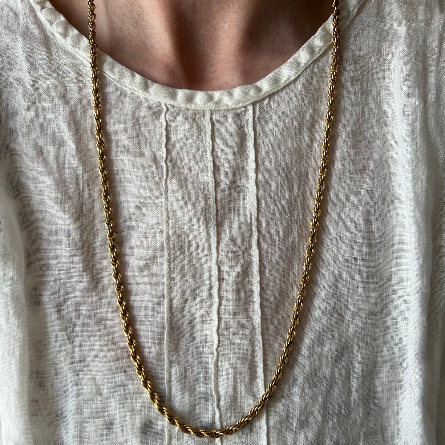 V I N T A G E // gold filled rope / 14k gold over brass rope chain / 27.5”