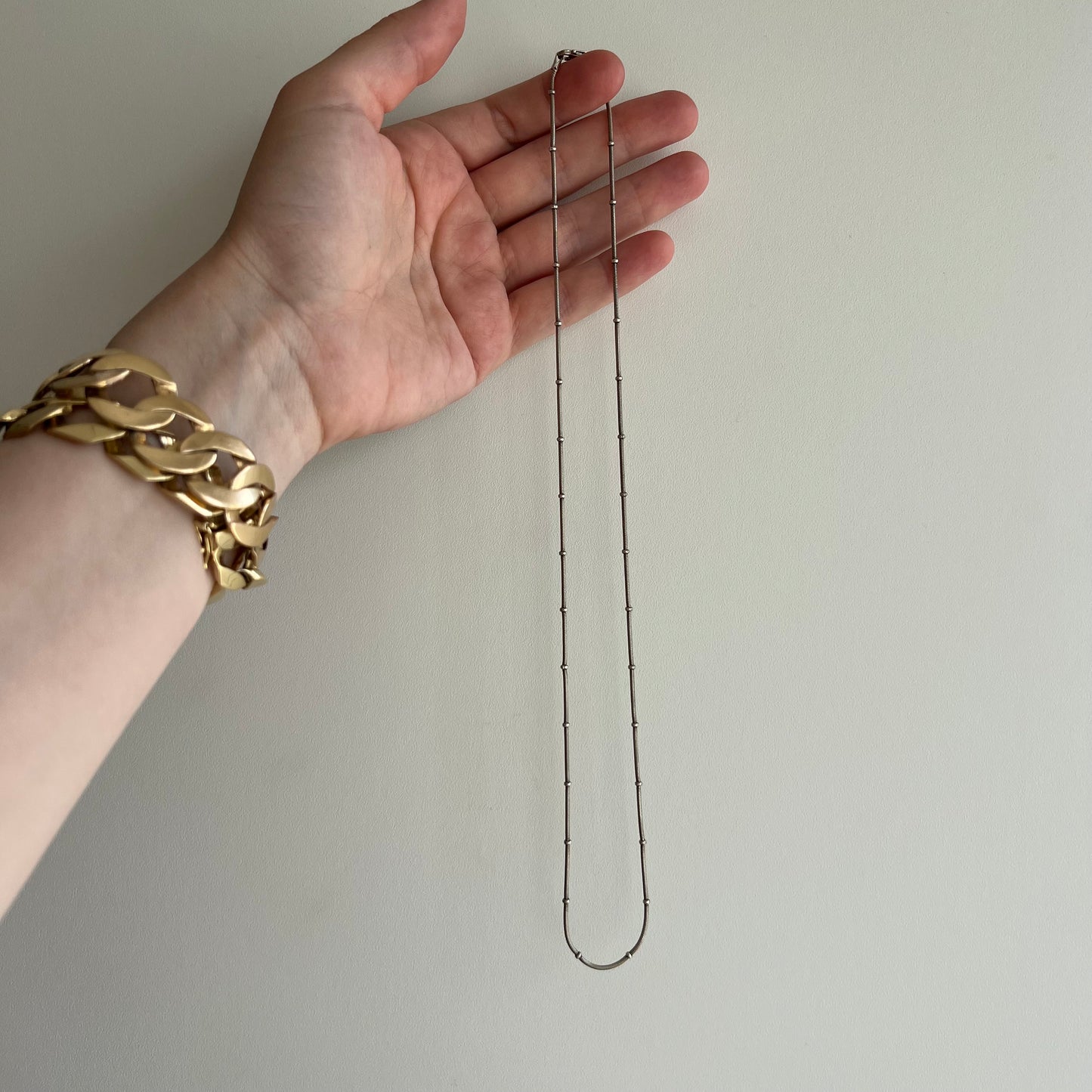 V I N T A G E // ball and snake station chain / sterling silver / 20”