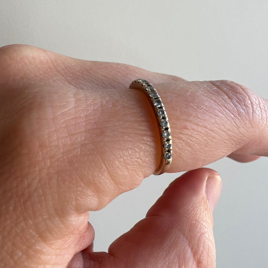 V I N T A G E // everyday sparkle / 10k yellow gold and diamond half eternity band / size 5