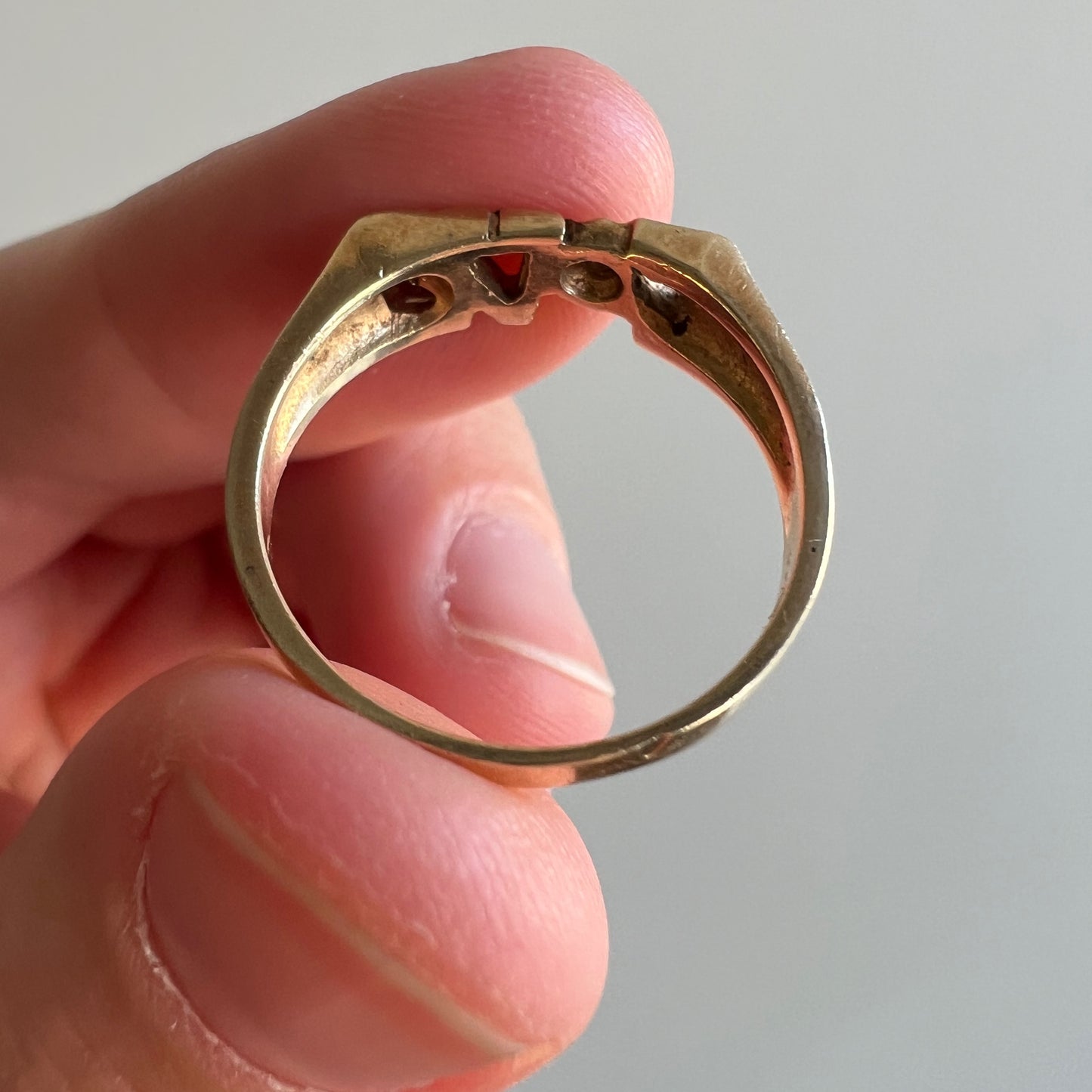 V I N T A G E // 1970s love / 10k yellow gold and diamond LOVE ring / size 6.25