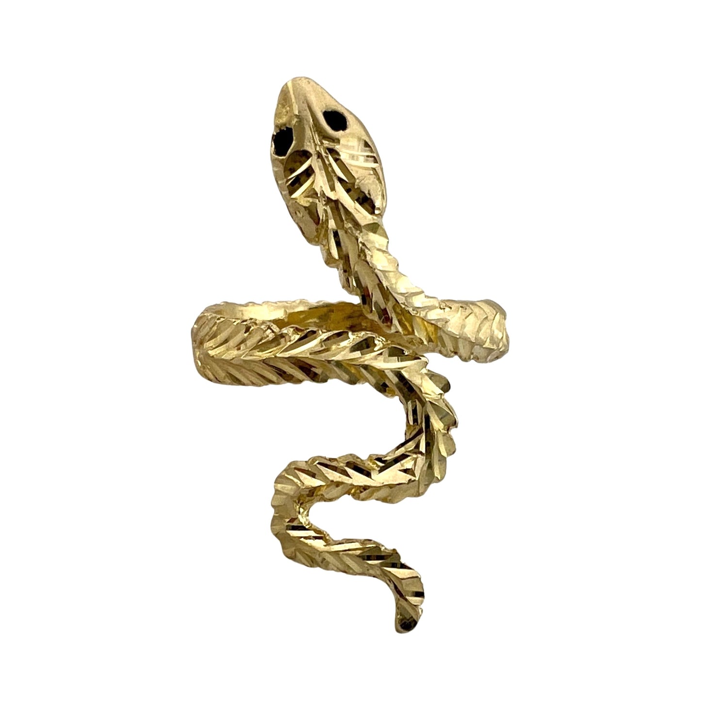 V I N T A G E // slithering serpent / 14k yellow gold snake ring / adjustable size 7