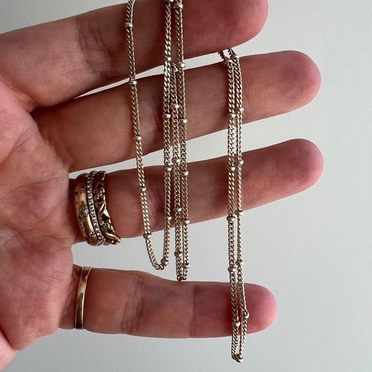 V I N T A G E // sterling silver ball and curb station chain / 19"