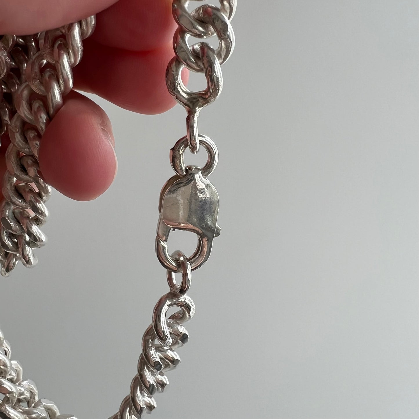 V I N T A G E // kinky curb / long sterling silver chain / 31.25" long, 9mm wide