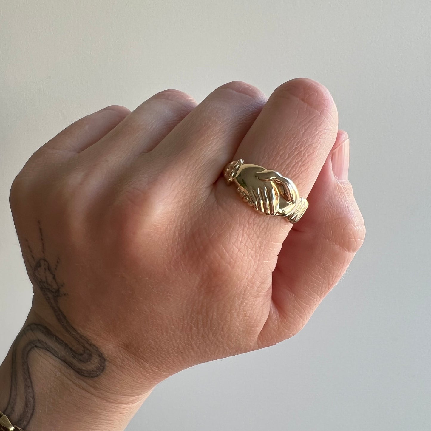 P R E - L O V E D // my hand in yours / 9k yellow gold / size 8.5+