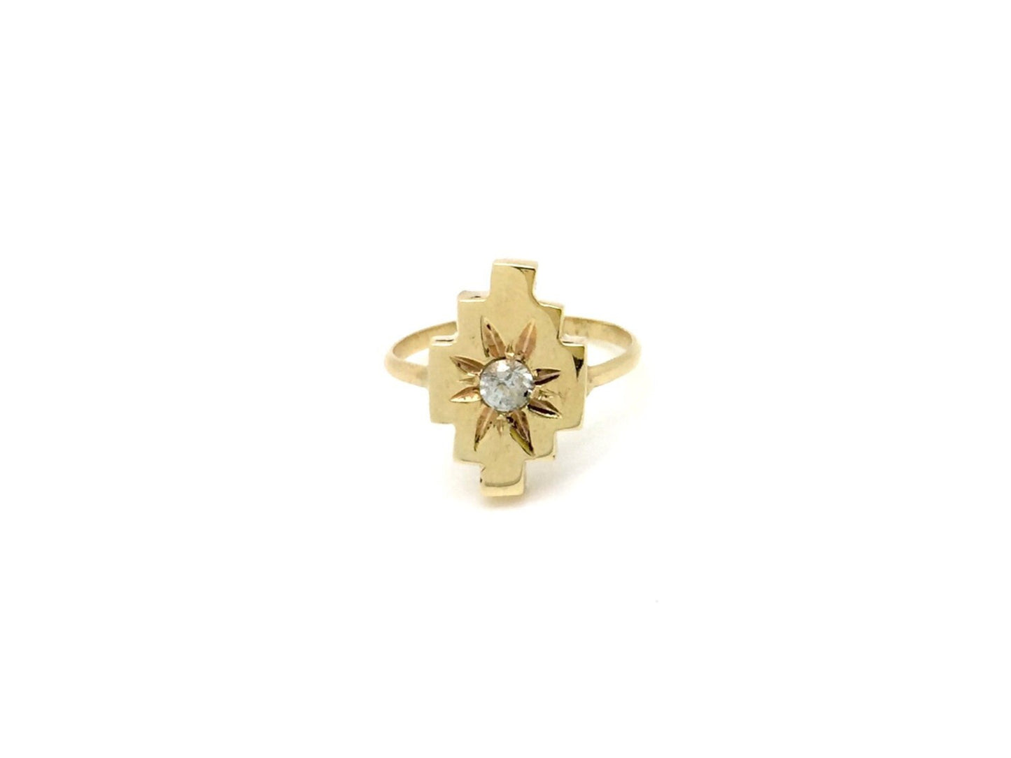 H A N D M A D E / ARUN radiant steps ring from The Rajah Press / 14k with white sapphire