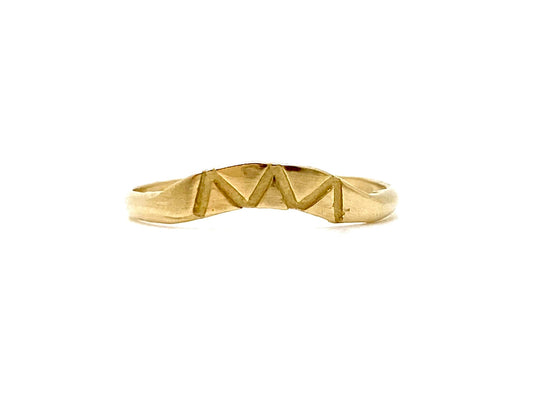 H A N D M A D E / curved band / 14k yellow gold arc stacking ring
