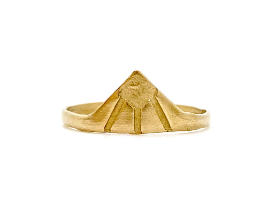 H A N D M A D E / triangle stacker / 14k yellow gold triangular stacking ring