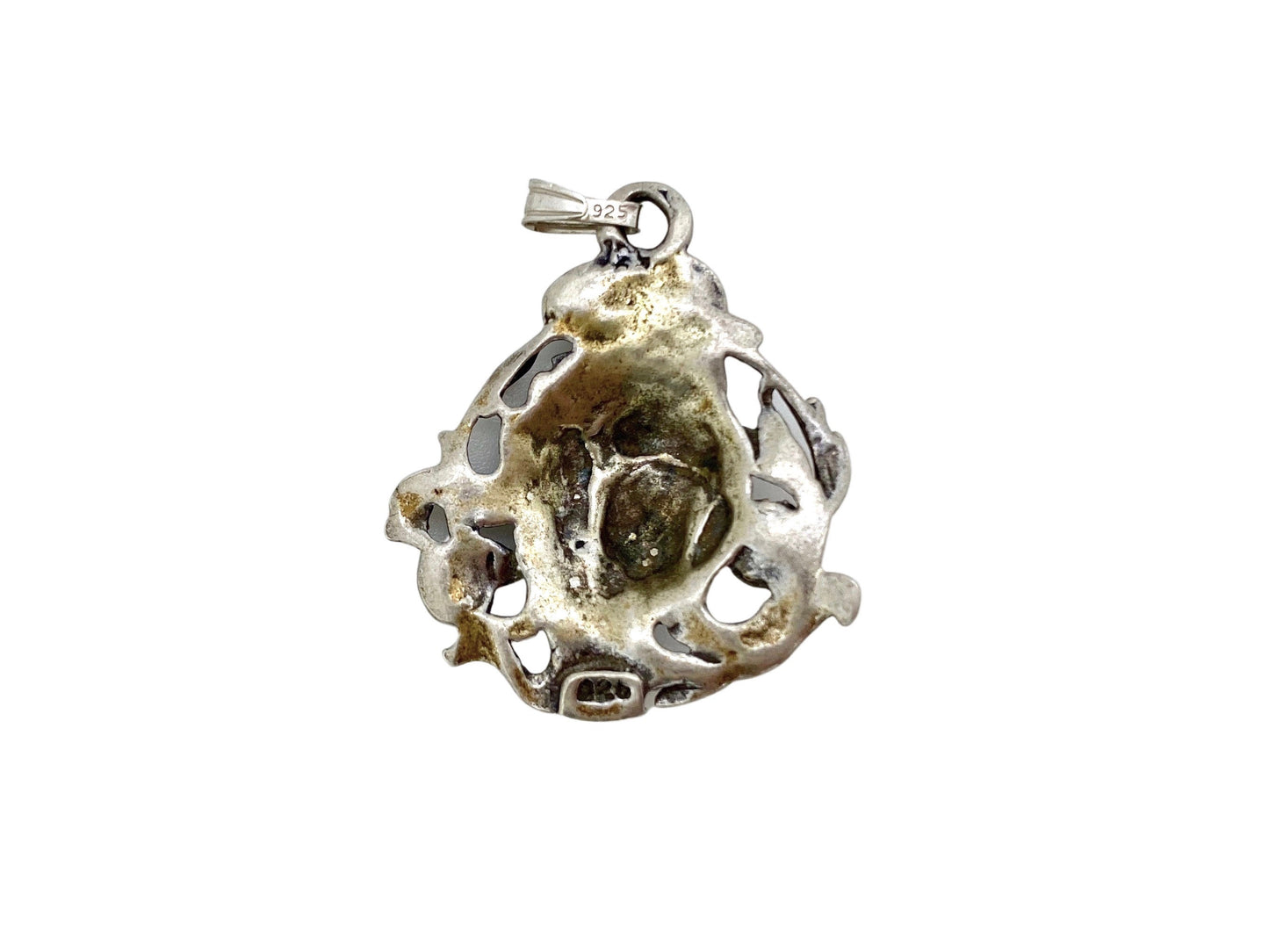 V I N T A G E // fierce in florals / 1970s art nouveau revival floral goddess / sterling silver pendant