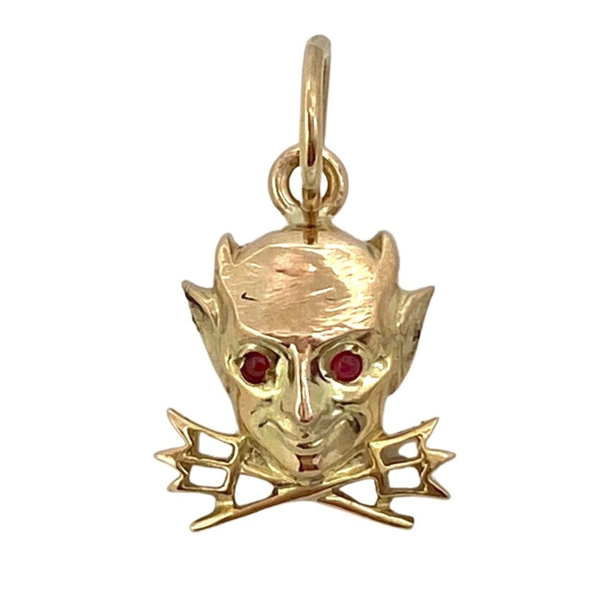 reimagined V I N T A G E // devilish details / 10k solid yellow gold / devil fraternal pin conversion / charm or pendant