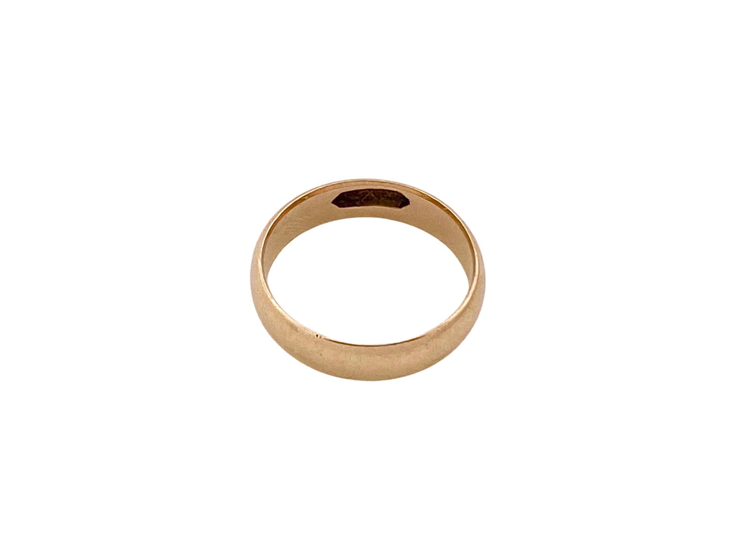 V I N T A G E / simple circle / plain wide Victorian solid 10k yellow gold cigar band / wedding band / size 4.75