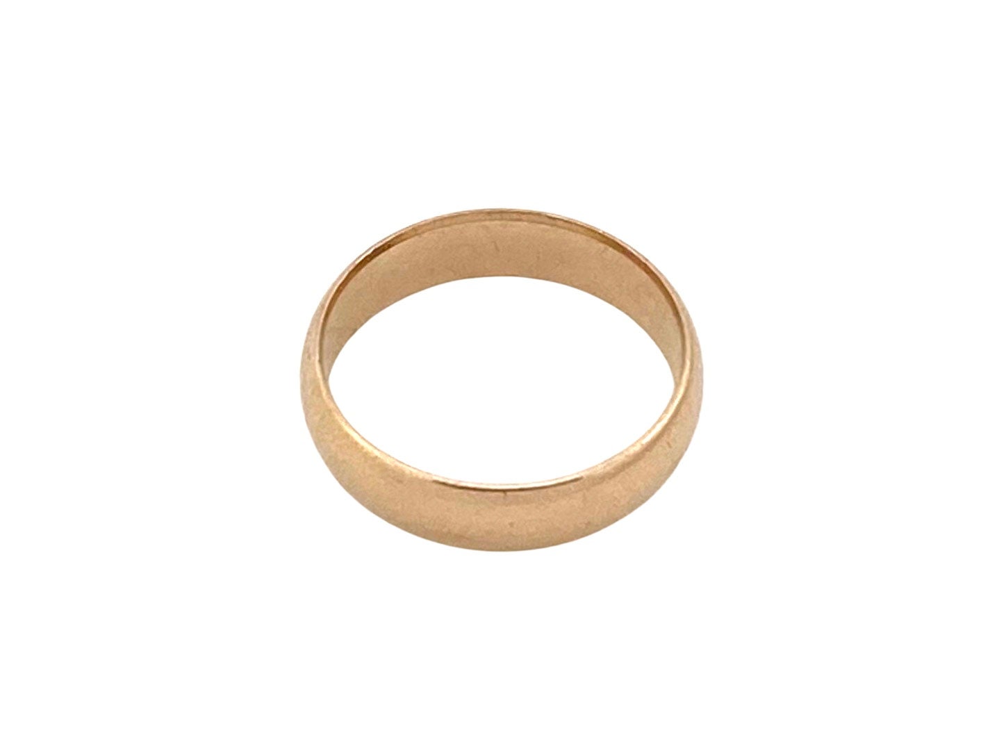 V I N T A G E / simple circle / plain wide Victorian solid 10k yellow gold cigar band / wedding band / size 4.75