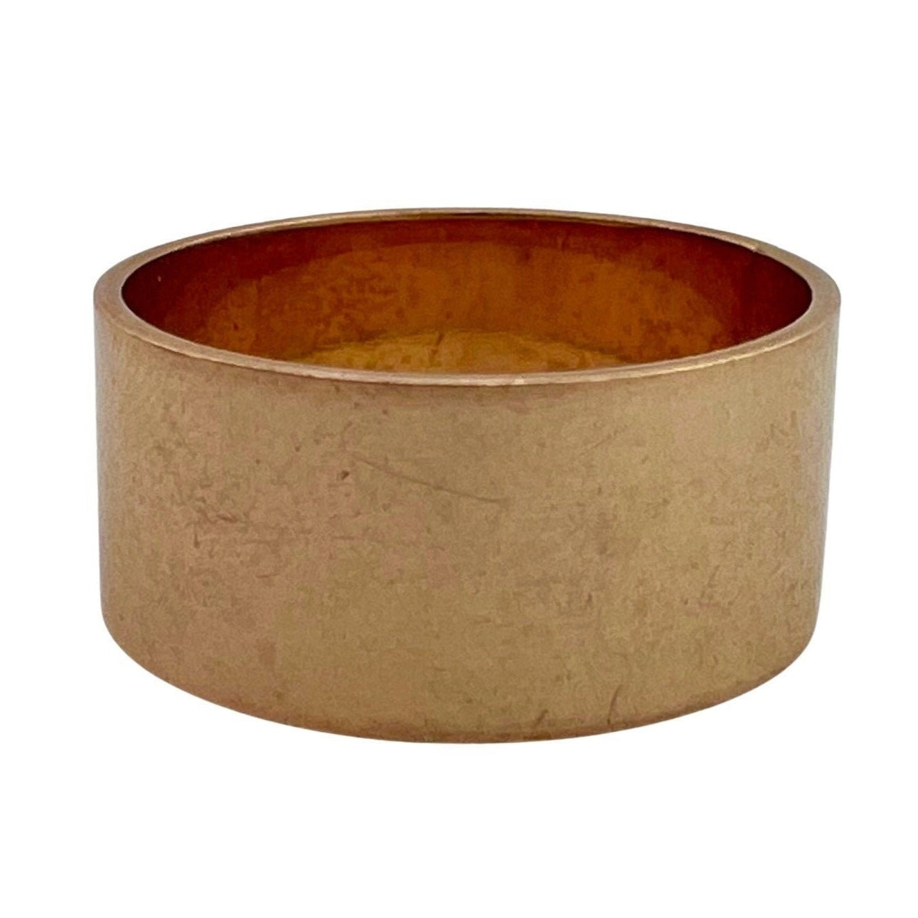 V I N T A G E // S Bros wide band / solid 14k rose gold cigar band / fits like a size 5-5.25