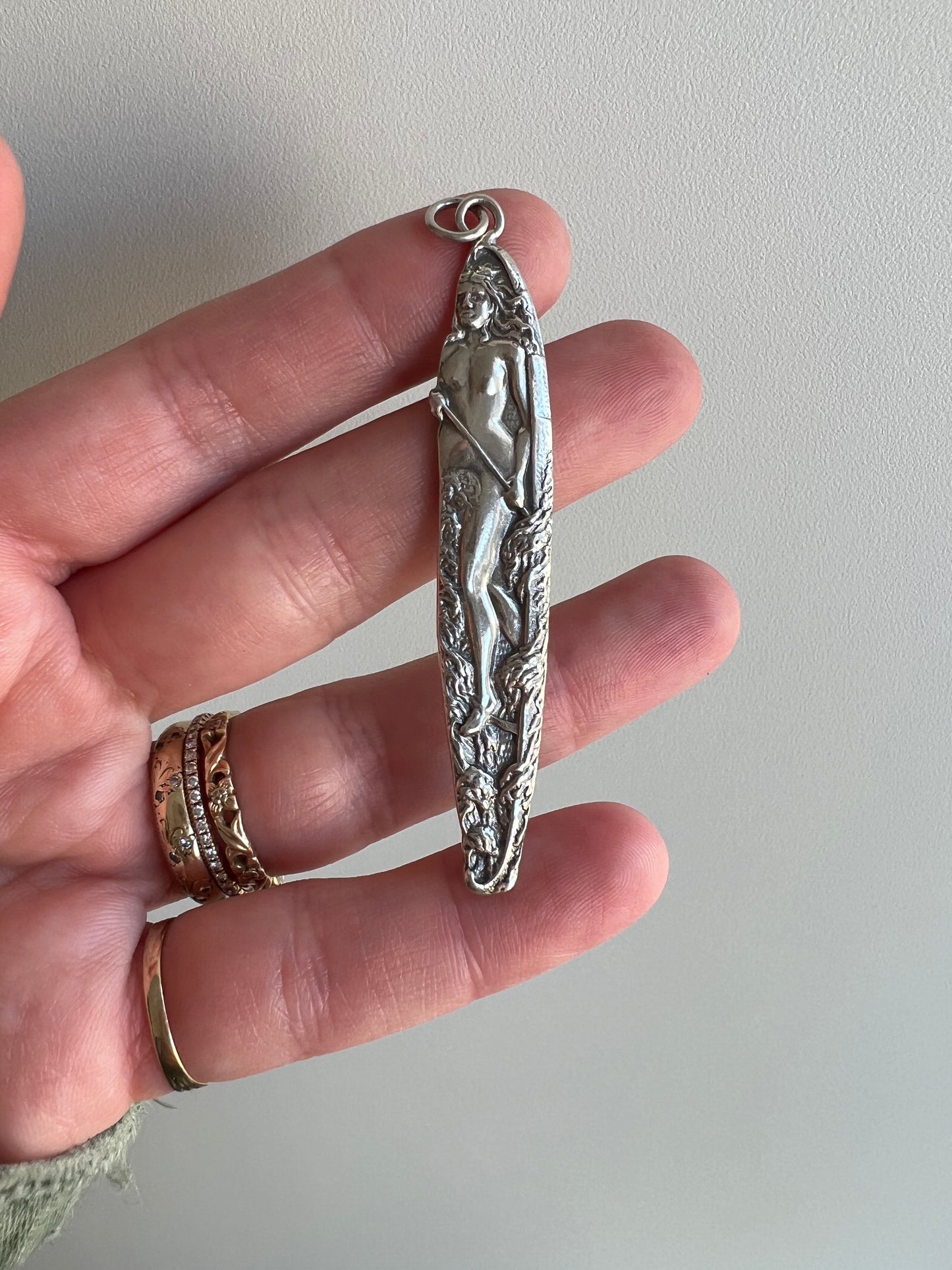 V I N T A G E // canoe goddess / sterling silver spoon conversion pendant / niagara falls