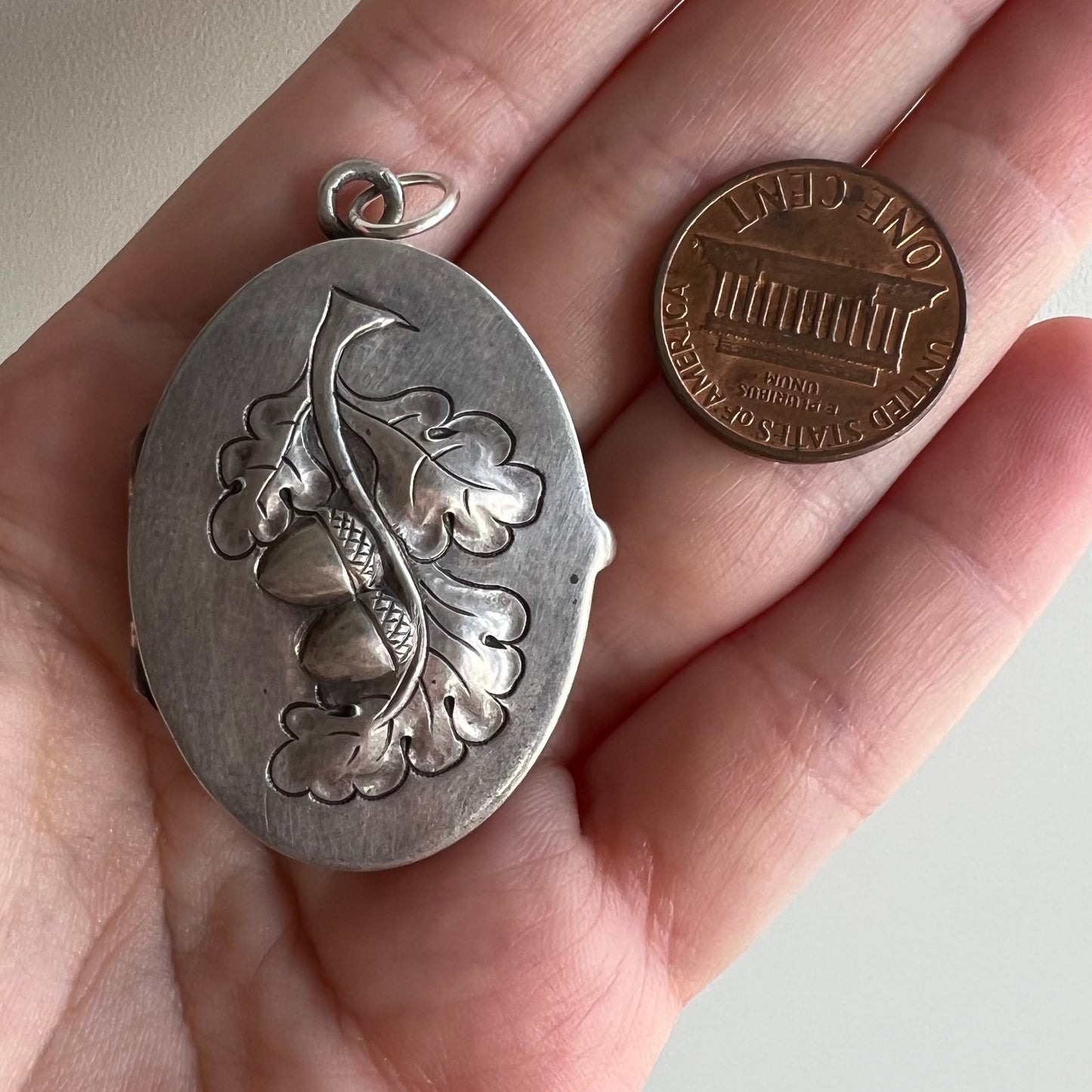 very very V I N T A G E // acorn duo / larger sterling silver locket pendant